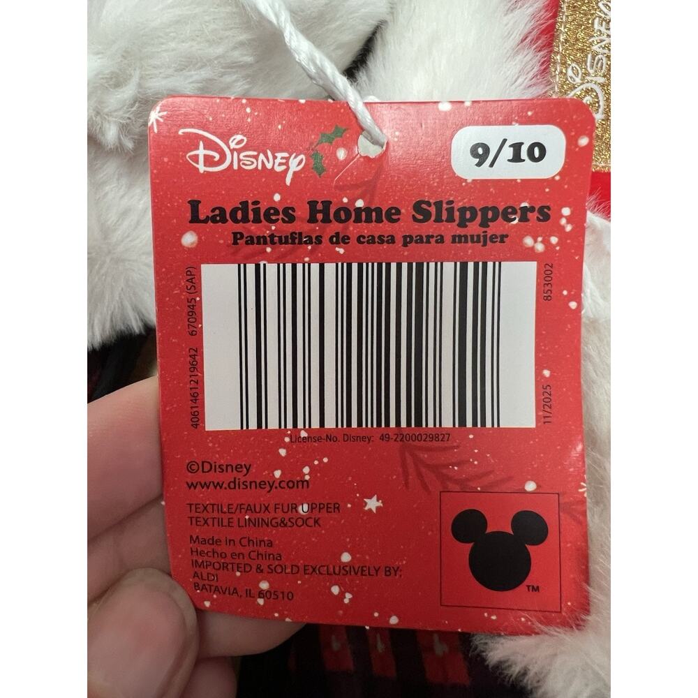 Aldi Exclusive 2025 Disney Womens Mickey Mouse Slippers Size 9/10 Christmas NWT - Picture 2 of 6
